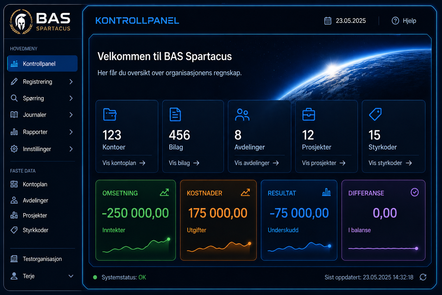 BAS Spartacus dashboard